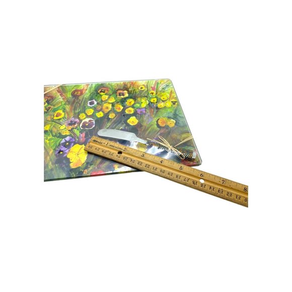 Linda S. Altshuler PANSIES Original Watercolor Serving Set of 2 Board Spreader - Picture 16 of 16